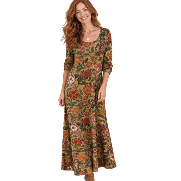 NATURAL LIFE Dresses & Skirts - Natural Life NEW Lottie Maxi Dress Womens Small Floral Sweater Knit Boho Cozy